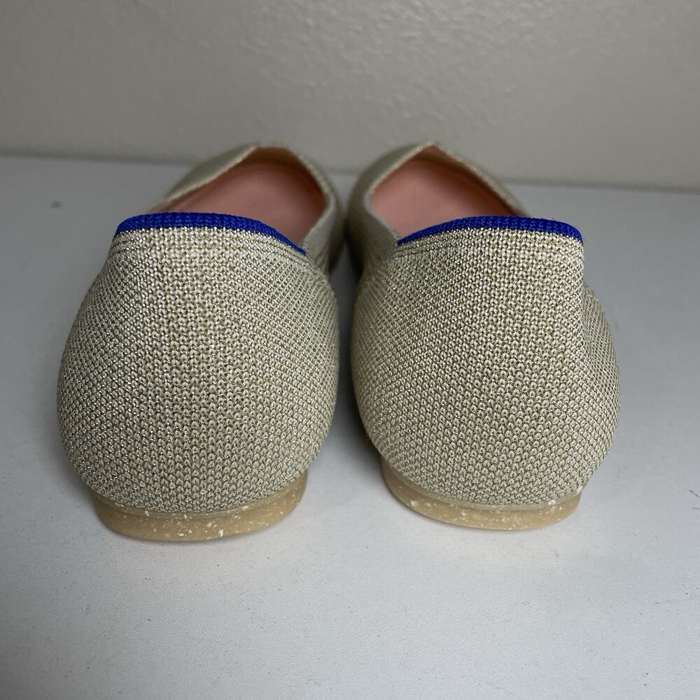 Rothys The Flat Light Gold Metallic Womens Size 9.5 Round Toe Comfort - Picture 4 of 8